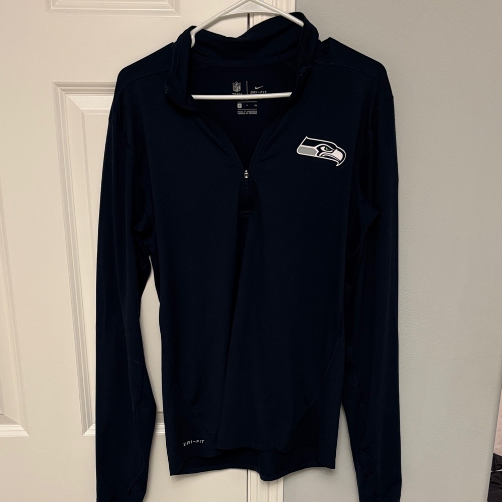 Nike Navy Seattle Seahawks Logo Pullover - Men’s Small